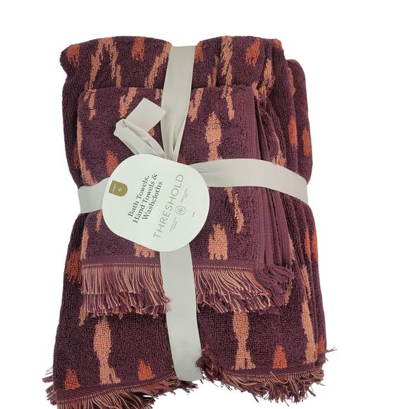 Threshold 6pc Bath Towel Set Plum - Picture 1 of 6